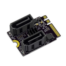 NGFF Key A+E PCIe To SATA 3.0 6Gbps Dual Ports Adapter Card For M.2 PCIe SSD Hard Drive Extension