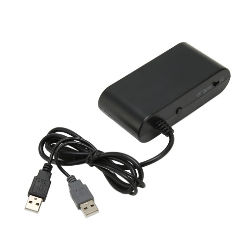4-Port Game Controller Adapter with Turbo for Switch, Wii U, PC Black