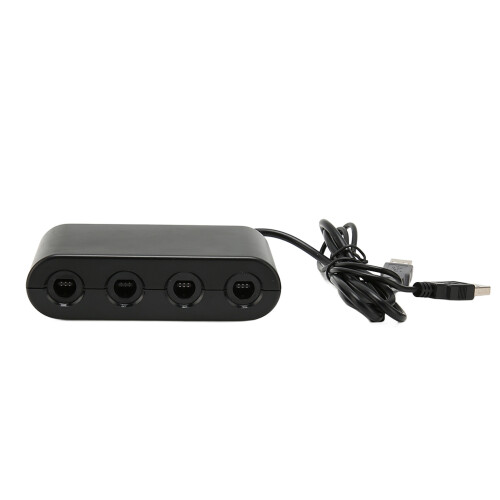 4-Port Game Controller Adapter with Turbo for Switch, Wii U, PC Black 2