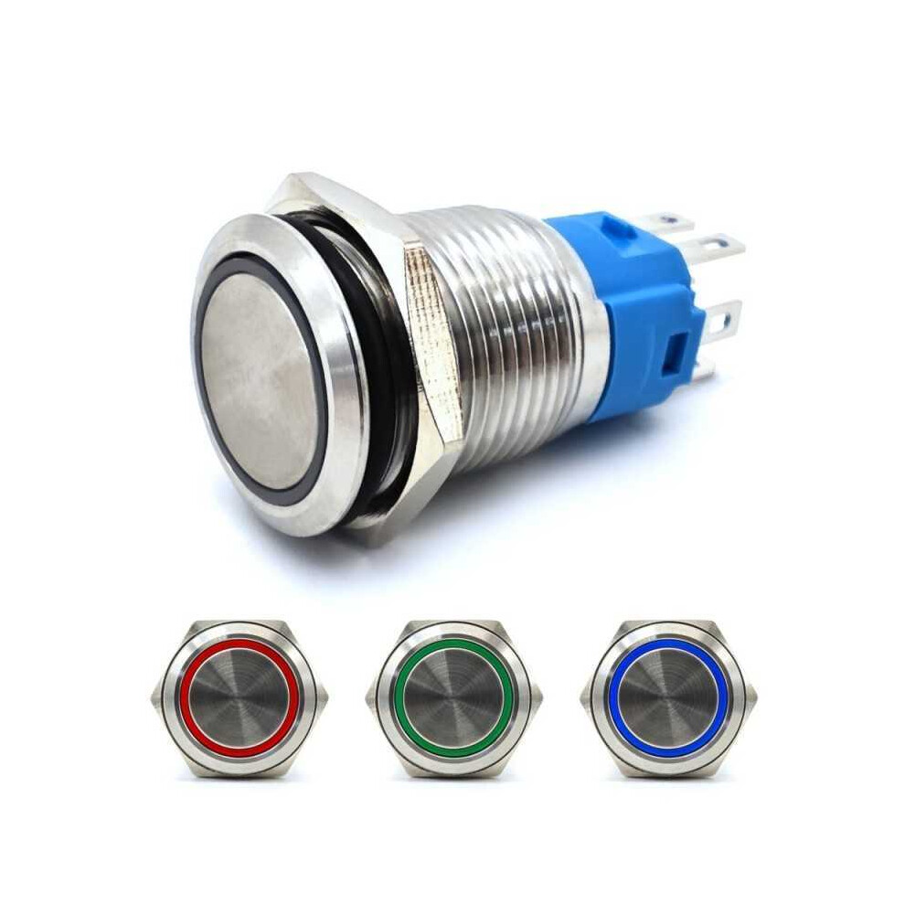 On/Off Switch, Led Snap Button 18Mm Rgb 3-In-1 Chrome + Socket 5904865406043