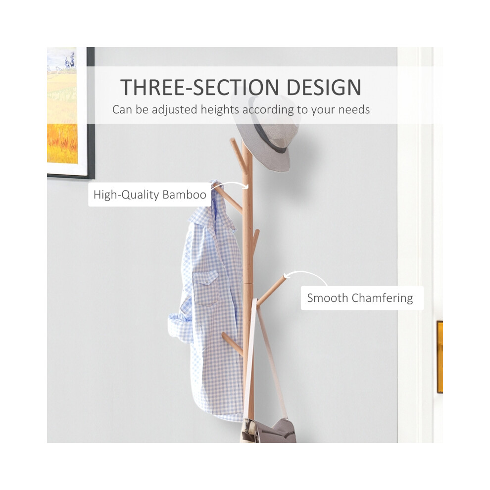 180cm Wooden Hallway Coat Rack and Storage Bench Multi-Function Entryway Stand with Hangers in Natural Finish-image-OPC-PMG7NVJ-NEW