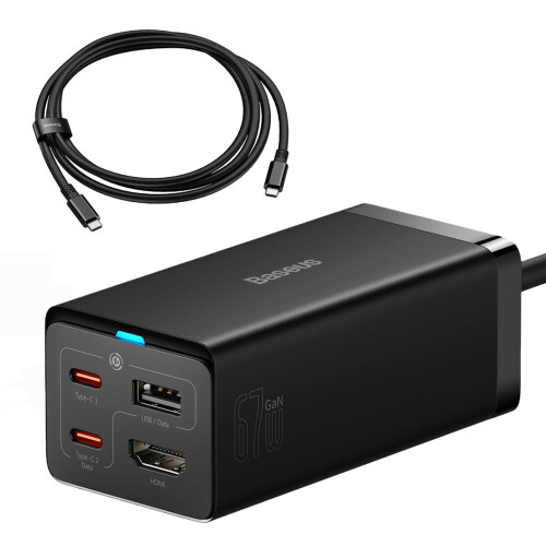 Ladegerät mit Hub 2 in 1 - BASEUS - CCGP110201 - 67W - HDMI 4K - 2*TypeC 100W
