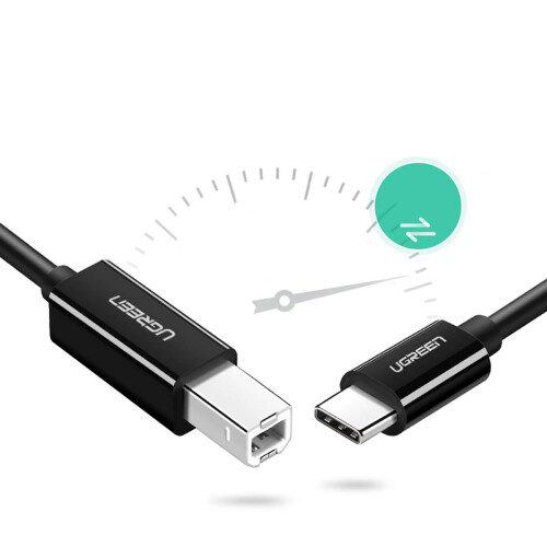 Ugreen USB-C auf USB-B 2.0 Druckerkabel 2 m - Schwarz 2