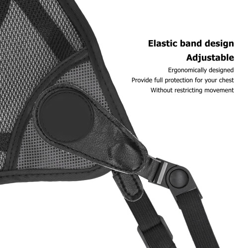 Adjustable Black 3D Mesh PU Leather Archery Chest Guard Lightweight Protection 2