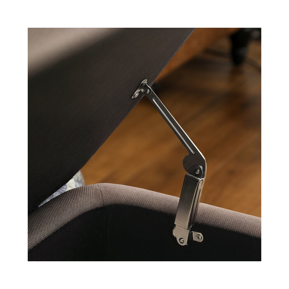 Linen-Look Storage Ottoman Dark Brown 92x31cm Durable Footstool with Hidden Storage-image-OPC-PMG7V8H-NEW