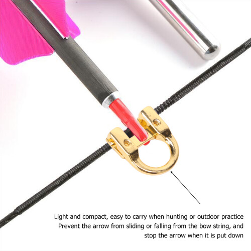Archery Metal D Loop U Shape Ring Aluminum Alloy Shooting Accessory Gold 2