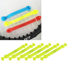 6 Pcs Fluorescent Yellow Silicone Tennis Racket Vibration Dampeners - 104mm