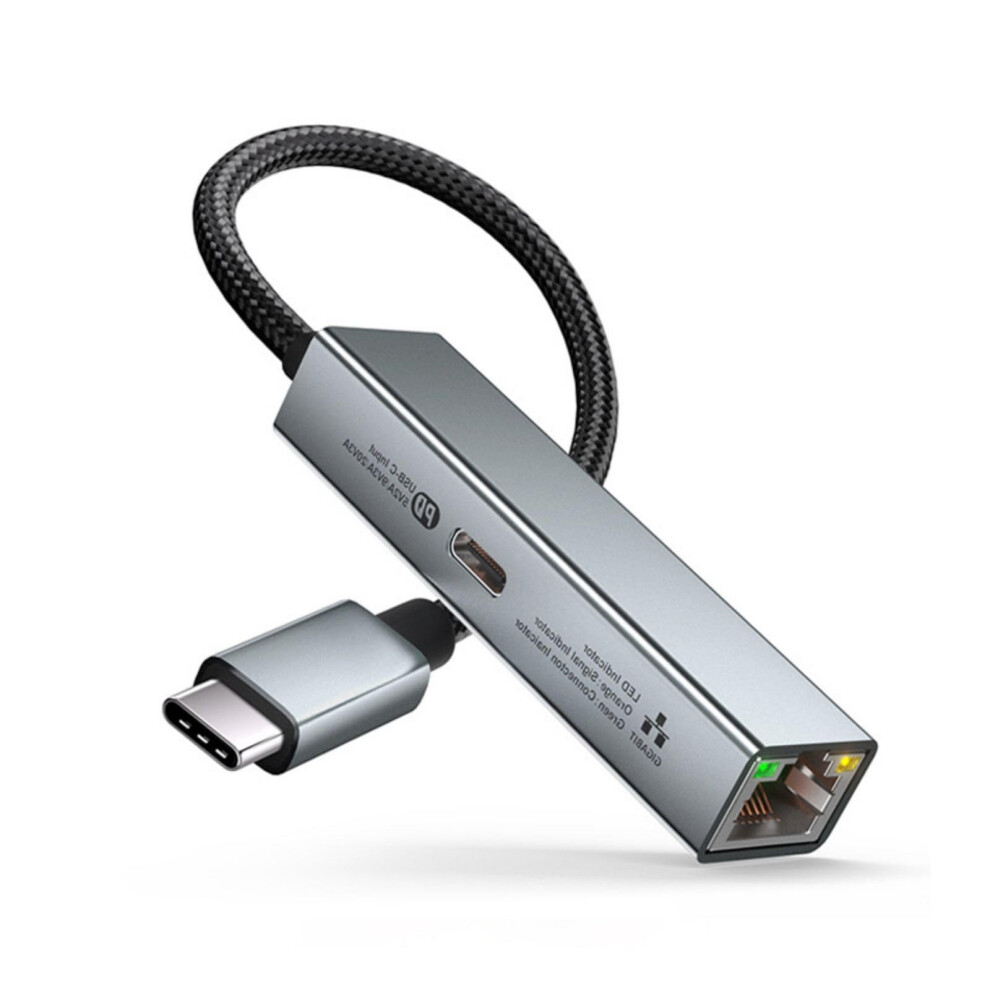 Usb-C To Ethernet Adapter Gigabit Rj45 For Usb-C Phones And Tablets Pd Compatible 9084446631050