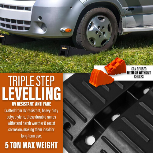 Xtremeauto CHOCKLOCK Caravan Levelling Ramps | 2 Pack Heavy Duty 2