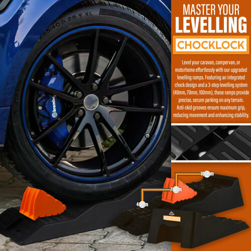 Xtremeauto CHOCKLOCK Caravan Levelling Ramps | 2 Pack Heavy Duty 1