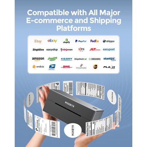 MUNBYN Shipping Label Printer Bluetooth, Postage Thermal Label Printer 2