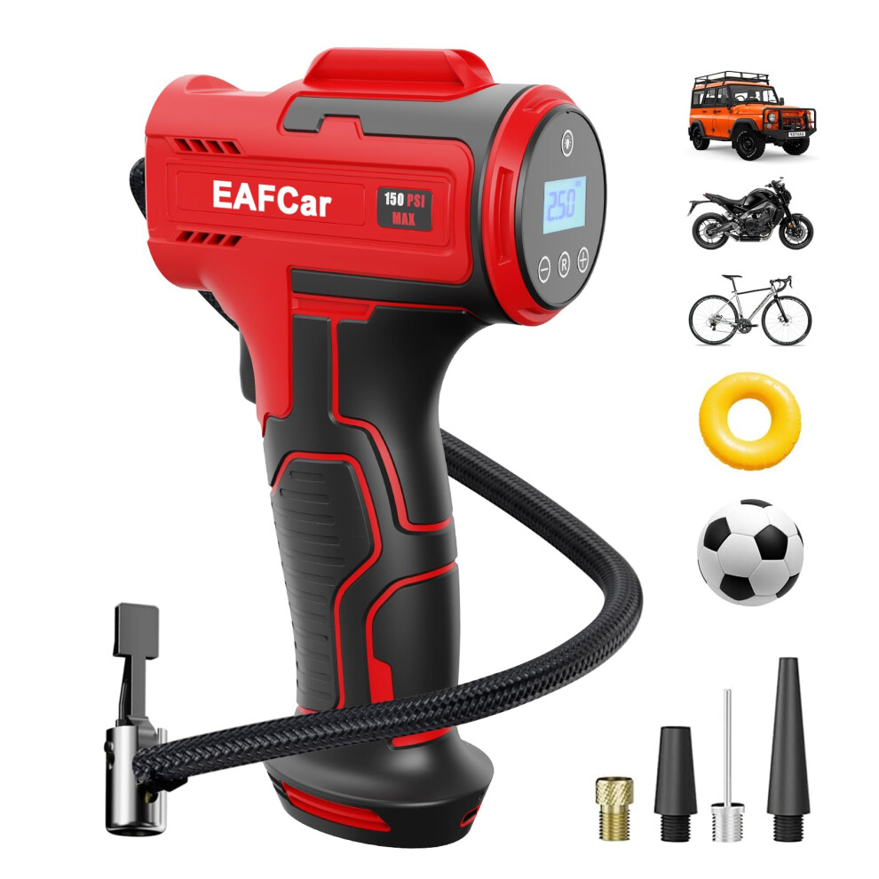 Eafcar Cordless Tyre Inflator Air Compressor,150Psi Electric Digital