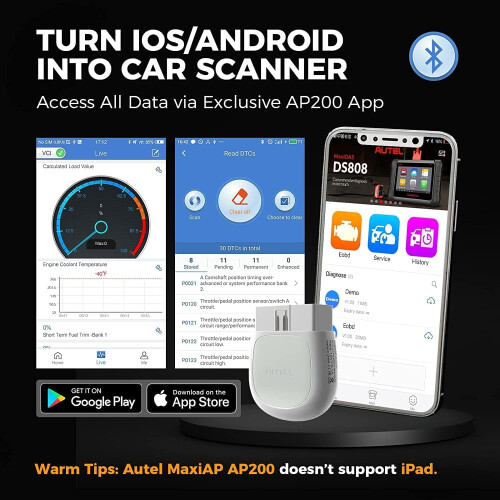 Autel Autel MaxiAP AP200 OBD2 Scanner Bluetooth Adapter with All System 2