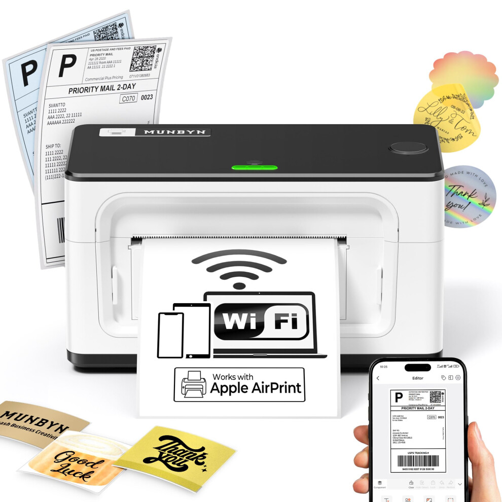 Munbyn Wireless Thermal Printer, Wi | Fi Shipping Label Printer, 73037125