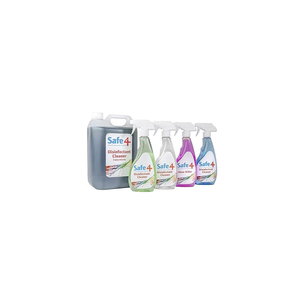 Safe Solutions (Safe4) Ltd Safe4 Disinfectant Pack | 5L Apple + 3 X 500Ml Disinfectant Sprays +