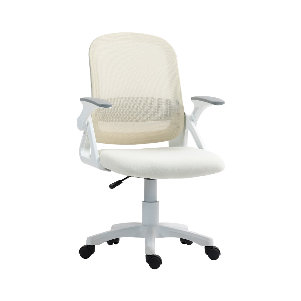 White Office Chair with Mesh Back Lumbar Support Swivel & Flip-up Armrests Ergonomic Design for Home & Work-image-OPC-PMG88JN-NEW