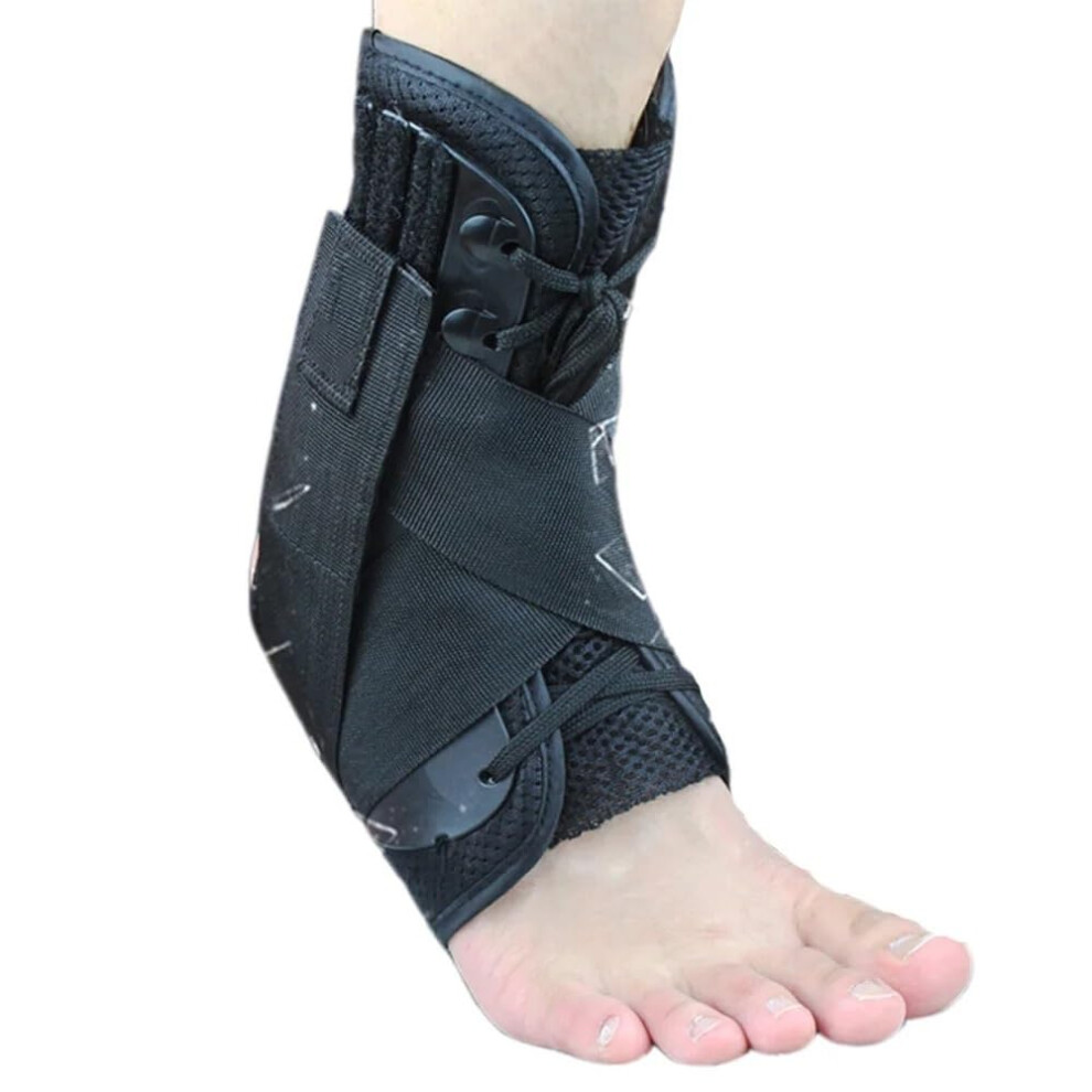 Ankle Brace Compression Lace-Up Adjustable Ankle Support Stabilizer Orthosis For Sports Football Size L