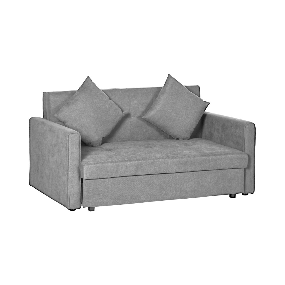 Velvet Sofa Bed 2 Seater Convertible Couch with Hidden Storage Modern Grey Loveseat for Living Room & Guest Room-image-OPC-PMG88V5-NEW