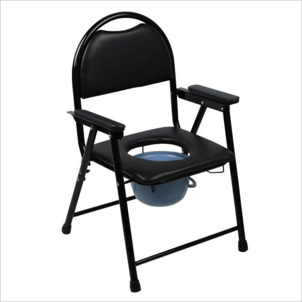 Folding Shower Chair With Armrests And Backrest, Portable Toilet Chair For Elderly/Disabled, Potty Seat Pregnant Women