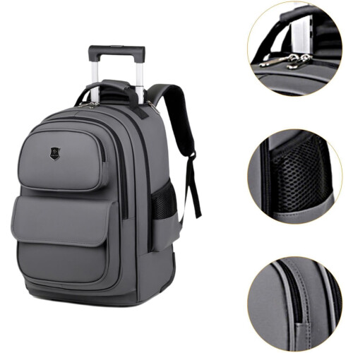 Laptop Backpack Gray Rolling Laptop Briefcase With Wheels For Laptops 2