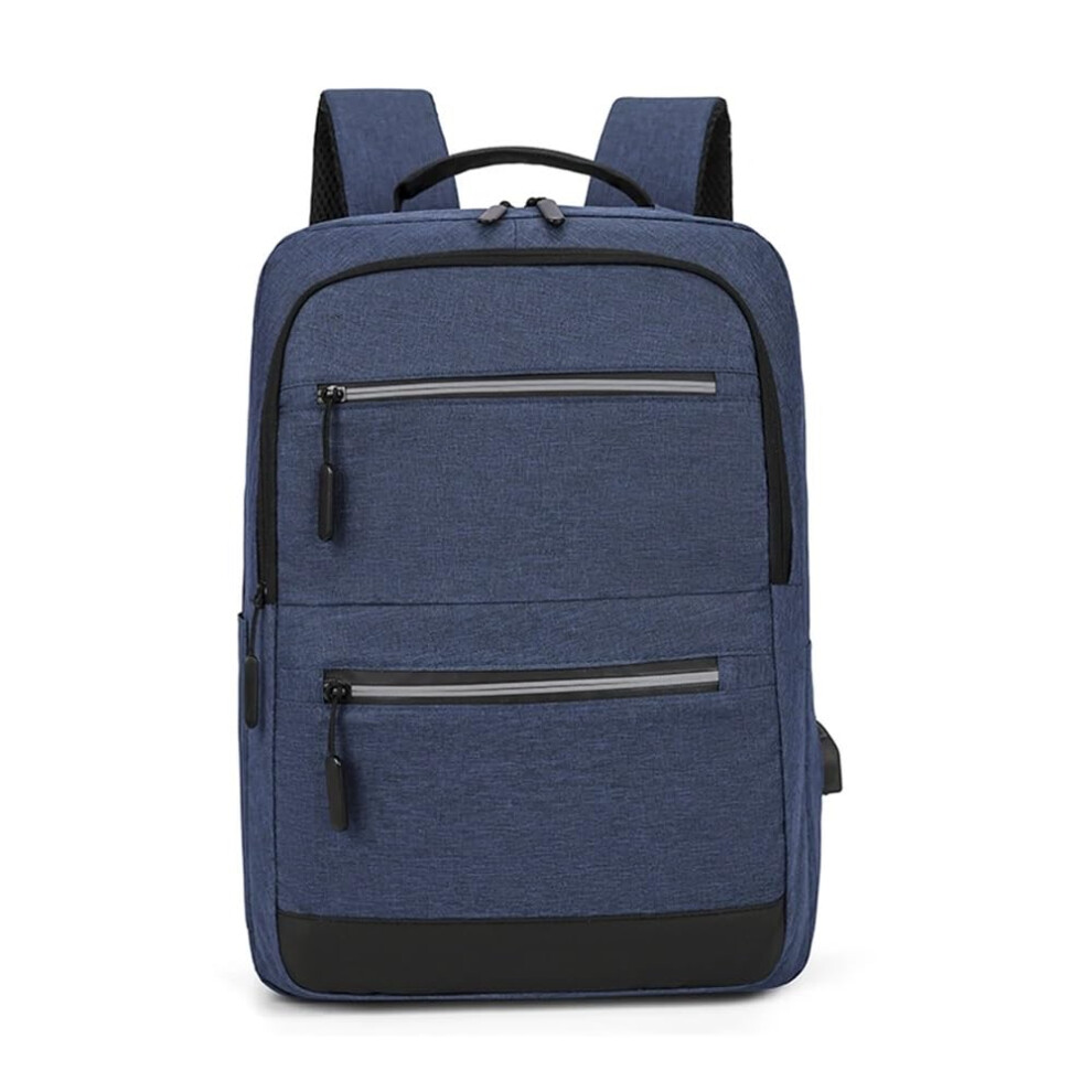 15.6-Inch Laptop Computer And Tablet Backpack Water-Resistant Oxford Fabric Usb Interface Blue 9084446631531