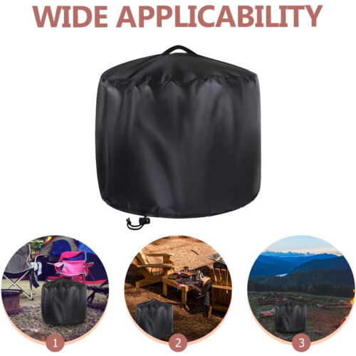 Fire Pit Cover Round Outdoor BBQ Tear-Resistant Fireplace Protector 2
