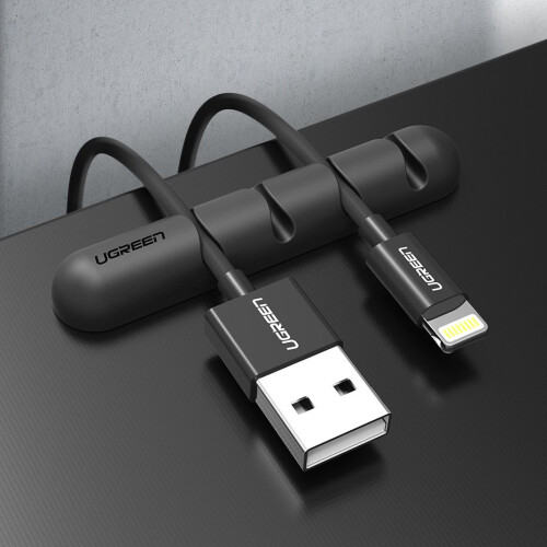 Ugreen 2x selbstklebender Organizer für 4 Kabel - Schwarz 1