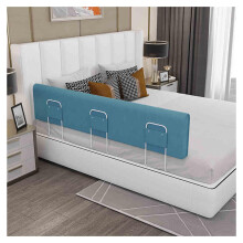 Portable Child Bed Rail With Soft Sponge Pad And High Elasticity For Safe And Easy Assembly Blue 150 X 25 Cm