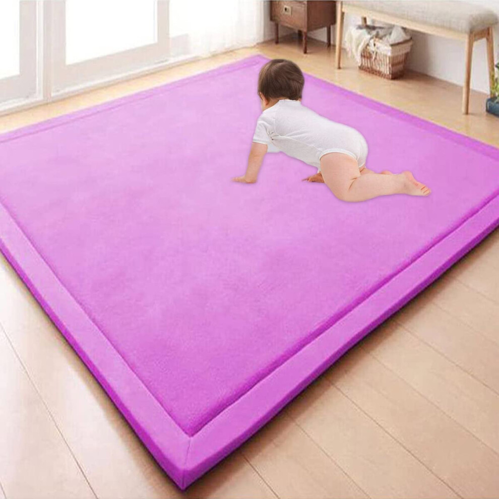 Large Area Rug Soft Velvet Baby Play Crawling Mat For Nursery 200Cm 300Cm 400Cm Non-Slip Thick Fluffy Lounge Rug Coral