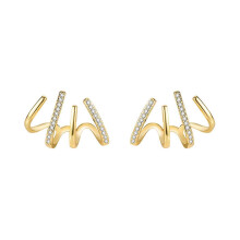 (As show, Gold) SNQTV-Four Claw Earrings Four Claw Earrings Minimalist Over-ear Pierced Earrings
