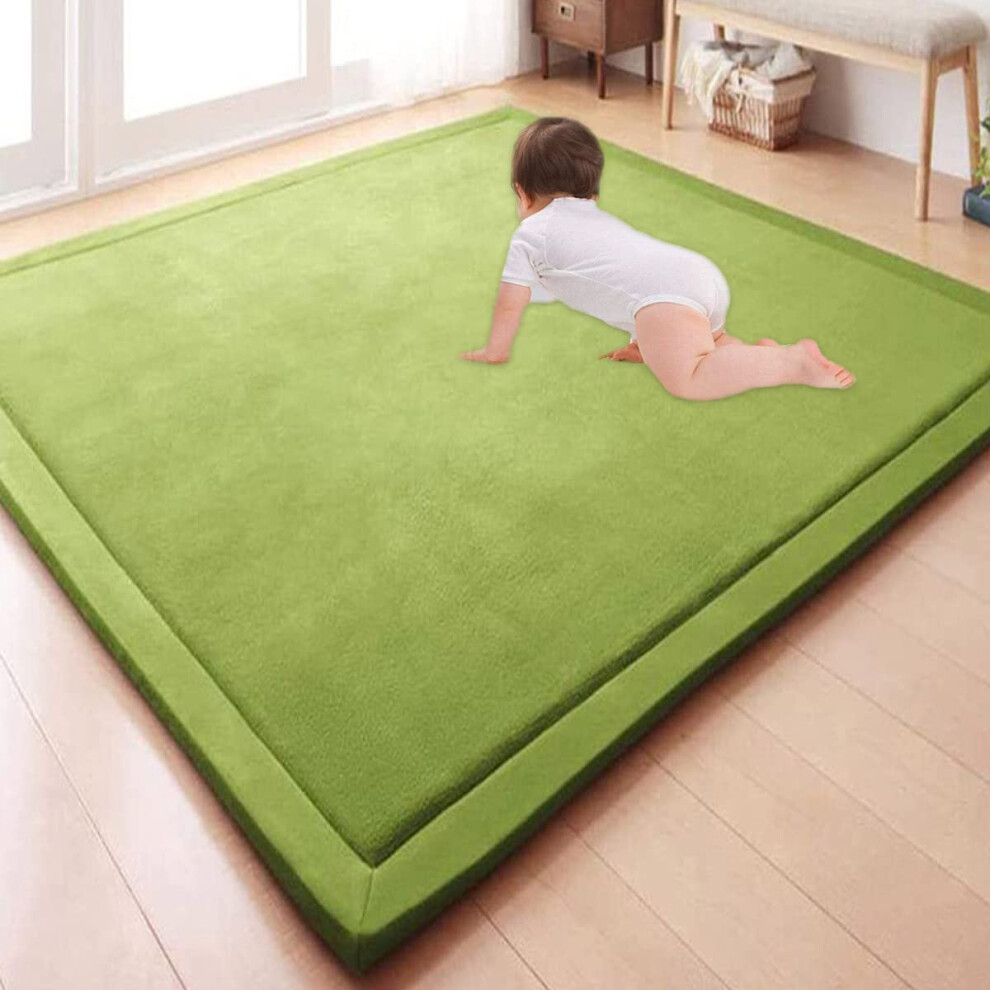 Large Area Rug Soft Velvet, Nursery Crawling Mat, Thick Fluffy Lounge Carpet, Non-Slip Yoga Mat, 200Cm 300Cm 400Cm Coral