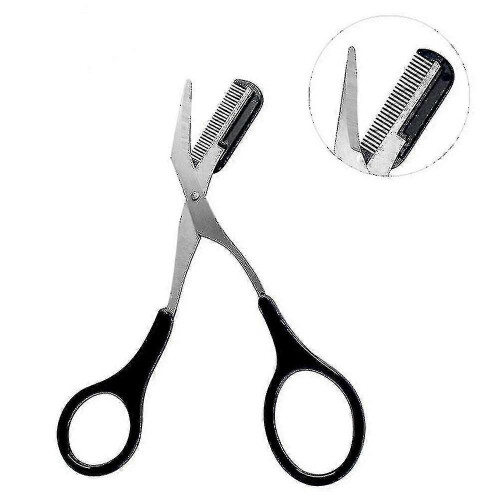 (As show, One size) Professional Precision Trimmer Eyebrow Scissors Beauty Tool