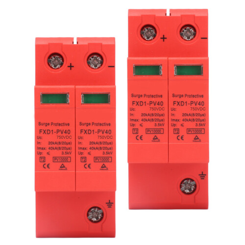 2Pcs SPD Schutz Geräte DC Photovoltaik Ableiter 2P 1