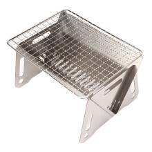 Parrilla plegable para barbacoa 8.0x6.0 pulgadas Acero inoxidable plateado