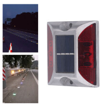 Luz de baliza vial solar 400 mAh 20T Aluminio Rojo