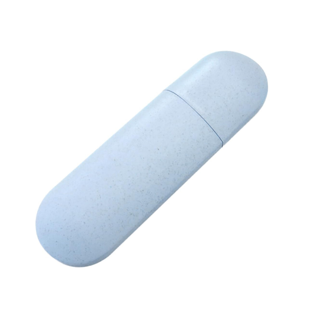 Portable Toothbrush And Toothpaste Case With Holder Nordic Blue Wheat Travel Camping Storage Multipurpose Mouthwash Cup