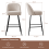 AINPECCA (BEIGE) 2PCS Bar Stools Velvet Spring Cushion Home 3