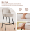 AINPECCA (BEIGE) 2PCS Bar Stools Velvet Spring Cushion Home 4