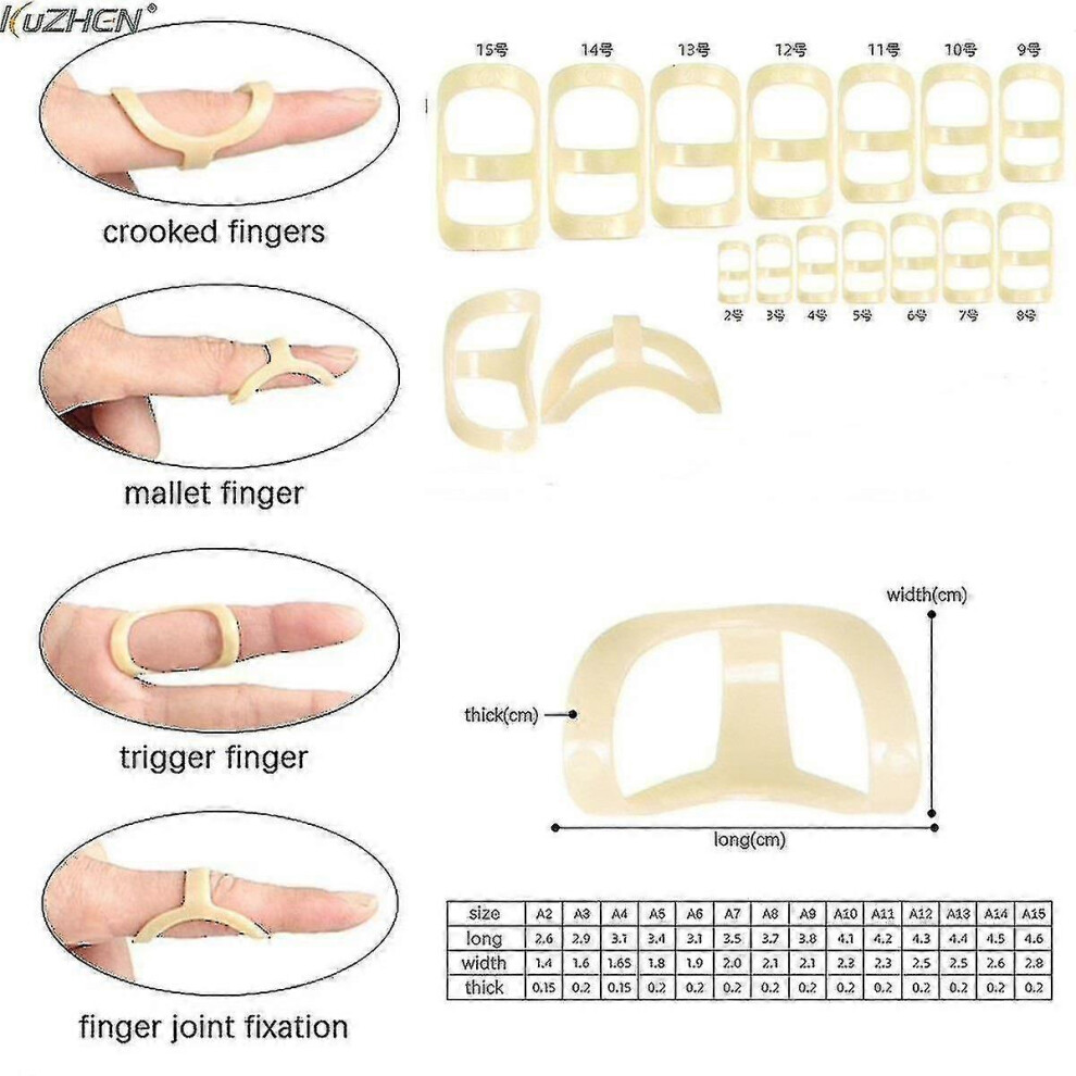 Kikidex (As Show, N6) Snqtv-14Pcs Finger Splint Fixed Ring Adjustable Broken Finger Joint Stabilizer Finger Splint Protector Straightening Arthritis