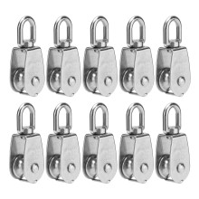 10Pcs Einzelnen Flaschenzug Kran Edelstahl Draht