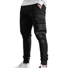 (2XL, Grey) SNQTV-Men Casual Cargo Trousers Jogging Joggers Combat Tracksuit Bottoms Pants