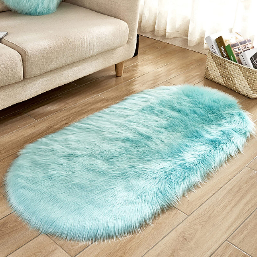 Soft Shaggy Area Rug Faux Fur Shag Rug For Bedroom Nursery Kids Room Living Room Anti-Skid Indoor Furry Rug Baby Teens