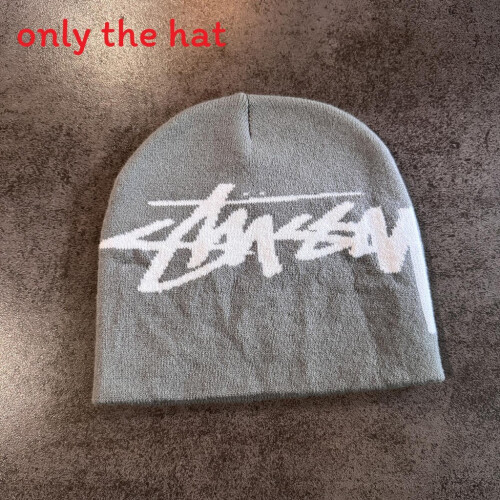(Gray) Letter Color Solid Pattern Neutral Casual Warm Knitted Hat For And Autumn Winter