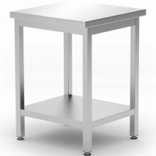 Table centrale Budget Line avec étagère 600 x 600 x 850 mm - Hendi 817094