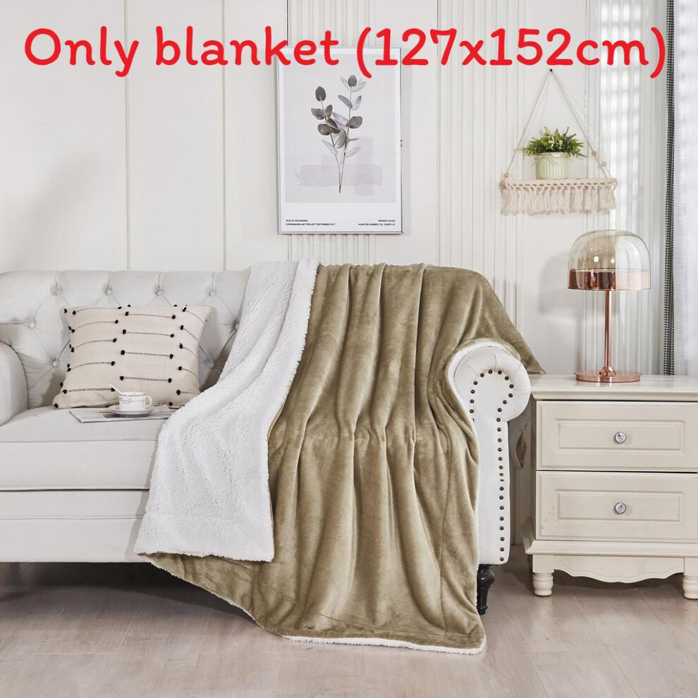 (Camel) Thick Polyester Plush Fleece Blanket With Double Layer Warmth For Use Sleep Home-image-OPC-PMG8Y5G-NEW