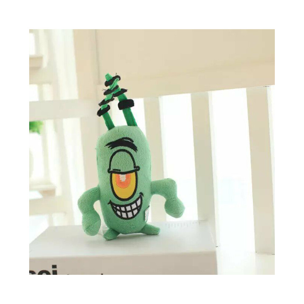 (Plankton Sheldon-20cm) Cartoon Spongebob Squarepants Plush Toy Animation Stuffed Soft Doll Gift Kids