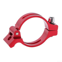 Bicycle Front Derailleur Braze-On Clamp Adapter Aluminum Alloy 31.8mm 34.9mm Wide Band Seat Tube Road MTB Compat Black