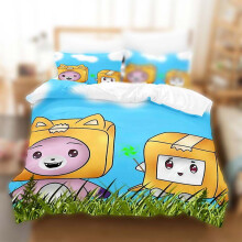 (Blue Green, EU-Single(2pcs):135×200cm) Cover Lankybox Duvet Set Double King Bedding Quilt 23pcs Pillowcase Cover