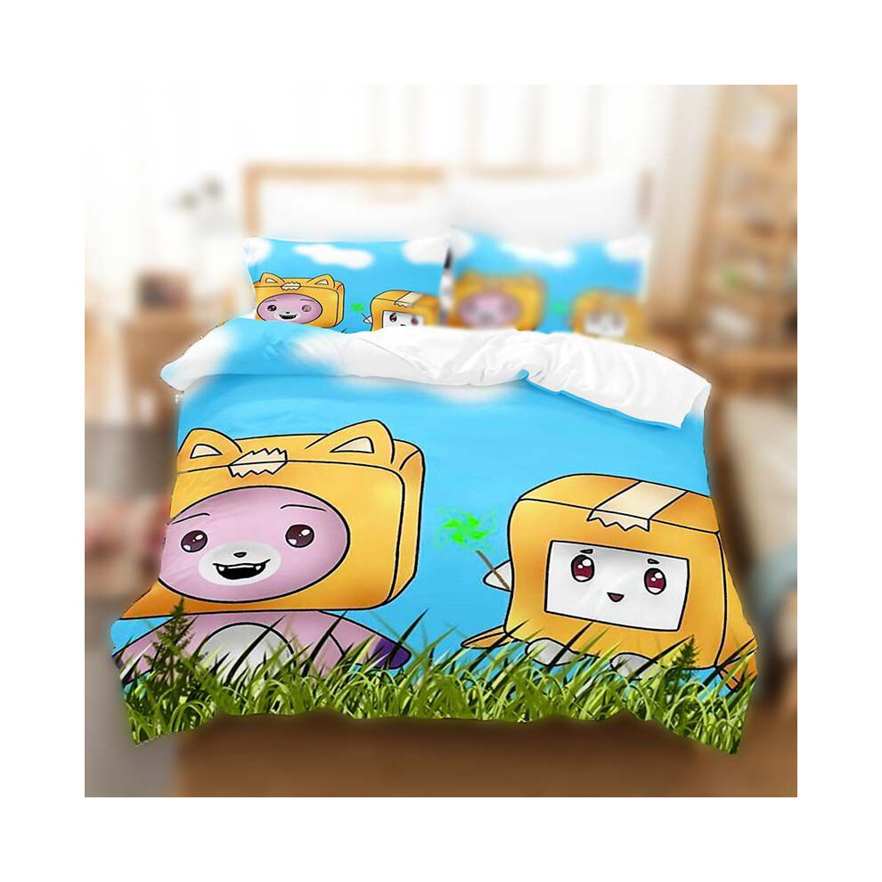 (Blue Green, EU-Single(2pcs):135×200cm) Cover Lankybox Duvet Set Double King Bedding Quilt 23pcs Pillowcase Cover