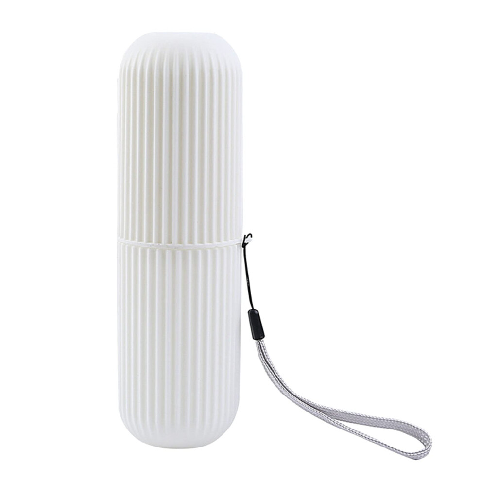 Travel Toothbrush Case Carrier 2-Pack Portable Holder With Gear Design Non-Slip Touch Handheld Rope White